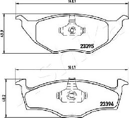 Ashika 50-00-0946 - Bremžu uzliku kompl., Disku bremzes www.autospares.lv