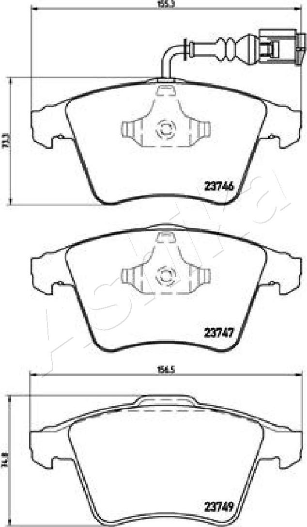 Ashika 50-00-0947 - Bremžu uzliku kompl., Disku bremzes www.autospares.lv