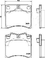 Ashika 50-00-0950 - Bremžu uzliku kompl., Disku bremzes www.autospares.lv