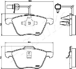 Ashika 50-00-0952 - Bremžu uzliku kompl., Disku bremzes www.autospares.lv