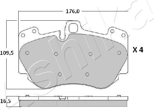 Ashika 50-00-0919 - Bremžu uzliku kompl., Disku bremzes www.autospares.lv