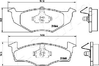 Ashika 50-00-0934 - Brake Pad Set, disc brake www.autospares.lv