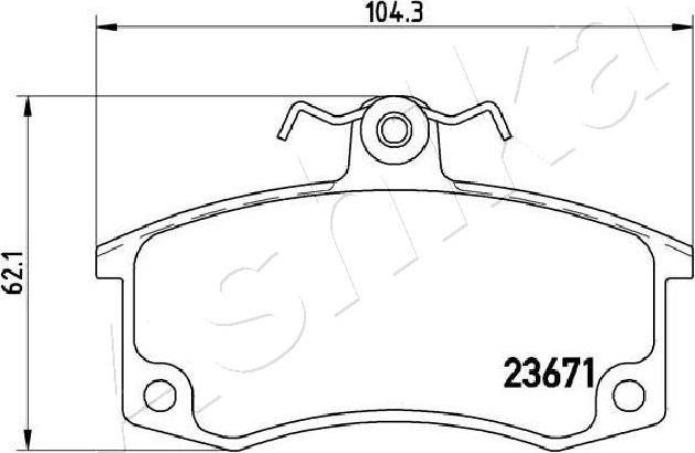 Ashika 50-00-046 - Bremžu uzliku kompl., Disku bremzes www.autospares.lv