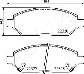 Ashika 50-00-0407 - Bremžu uzliku kompl., Disku bremzes www.autospares.lv