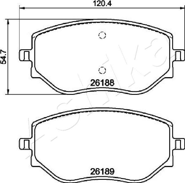 Ashika 50-00-0550 - Bremžu uzliku kompl., Disku bremzes www.autospares.lv