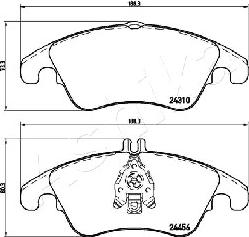 Ashika 50-00-0513 - Bremžu uzliku kompl., Disku bremzes www.autospares.lv