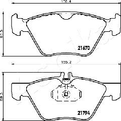 Ashika 50-00-0520 - Bremžu uzliku kompl., Disku bremzes www.autospares.lv