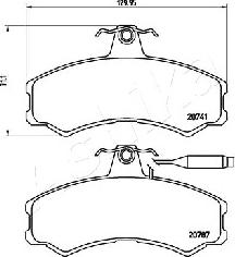 Ashika 50-00-0606 - Bremžu uzliku kompl., Disku bremzes www.autospares.lv