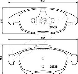 Ashika 50-00-0603 - Bremžu uzliku kompl., Disku bremzes www.autospares.lv