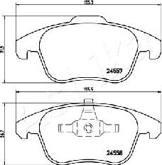 Ashika 50-00-0611 - Тормозные колодки, дисковые, комплект www.autospares.lv