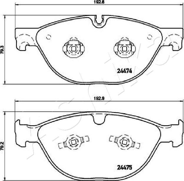 Ashika 50-00-0347 - Bremžu uzliku kompl., Disku bremzes www.autospares.lv