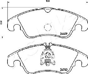 Ashika 50-00-0309 - Bremžu uzliku kompl., Disku bremzes www.autospares.lv