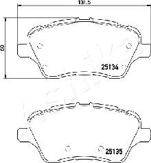 Ashika 50-00-0301 - Bremžu uzliku kompl., Disku bremzes www.autospares.lv