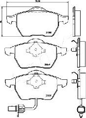 Ashika 50-00-0313 - Bremžu uzliku kompl., Disku bremzes www.autospares.lv