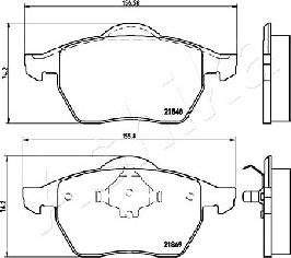 Ashika 50-00-0312 - Bremžu uzliku kompl., Disku bremzes www.autospares.lv