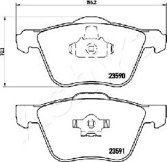 Ashika 50-00-0336 - Bremžu uzliku kompl., Disku bremzes www.autospares.lv