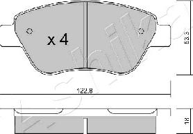 Ashika 50-00-0248 - Тормозные колодки, дисковые, комплект www.autospares.lv