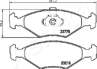 Ashika 50-00-0223 - Bremžu uzliku kompl., Disku bremzes www.autospares.lv