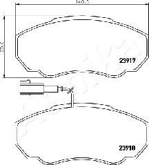 Ashika 50-00-0222 - Bremžu uzliku kompl., Disku bremzes www.autospares.lv