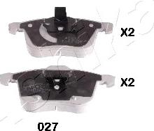 Ashika 50-00-027 - Brake Pad Set, disc brake www.autospares.lv