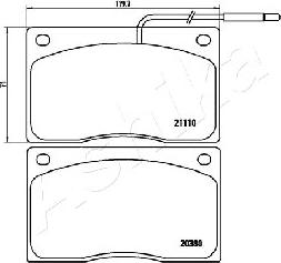 Ashika 50-00-0715 - Bremžu uzliku kompl., Disku bremzes www.autospares.lv