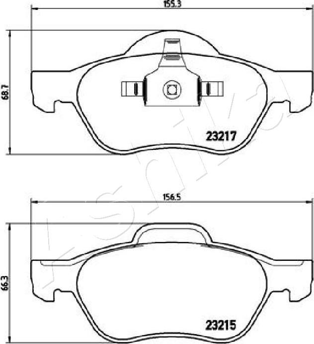 Ashika 50-00-0712 - Bremžu uzliku kompl., Disku bremzes www.autospares.lv