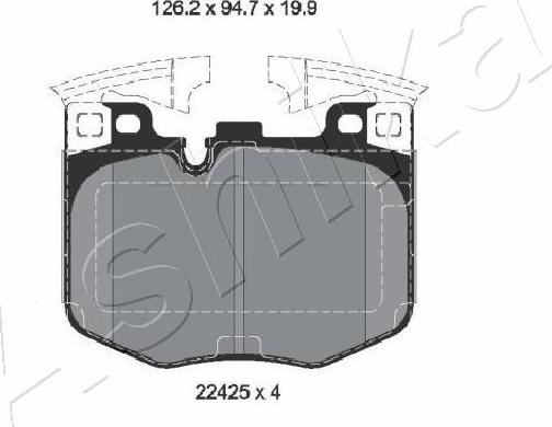 Ashika 50-02-2029 - Bremžu uzliku kompl., Disku bremzes www.autospares.lv