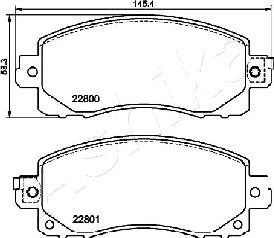 Ashika 50-07-713 - Bremžu uzliku kompl., Disku bremzes www.autospares.lv