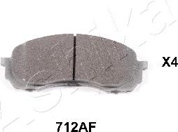 Ashika 50-07-712 - Brake Pad Set, disc brake www.autospares.lv