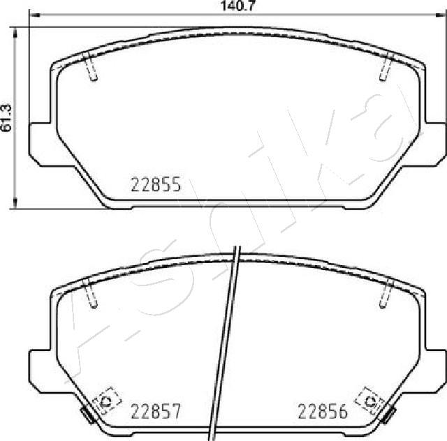 Ashika 50-0H-H28 - Bremžu uzliku kompl., Disku bremzes www.autospares.lv