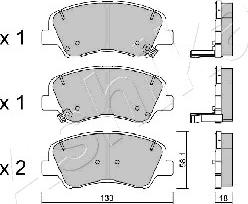 Ashika 50-0H-H27 - Brake Pad Set, disc brake www.autospares.lv