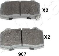 Ashika 51-09-907 - Brake Pad Set, disc brake www.autospares.lv