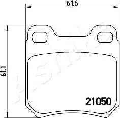 Ashika 51-00-0404 - Brake Pad Set, disc brake www.autospares.lv