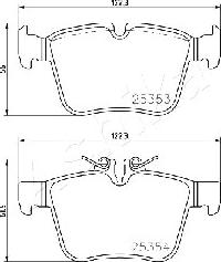 Ashika 51-00-0507 - Bremžu uzliku kompl., Disku bremzes www.autospares.lv