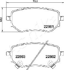 Ashika 51-00-0532 - Bremžu uzliku kompl., Disku bremzes autospares.lv