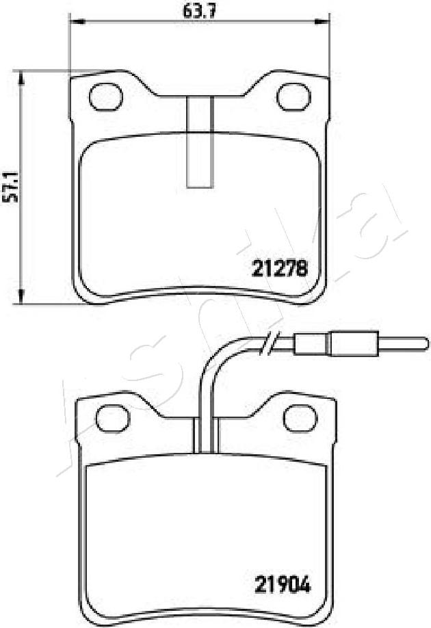 Ashika 51-00-0527 - Bremžu uzliku kompl., Disku bremzes www.autospares.lv