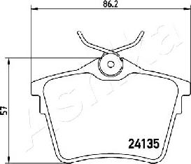 Ashika 51-00-0606 - Brake Pad Set, disc brake www.autospares.lv