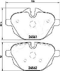 Ashika 51-00-0112 - Bremžu uzliku kompl., Disku bremzes www.autospares.lv