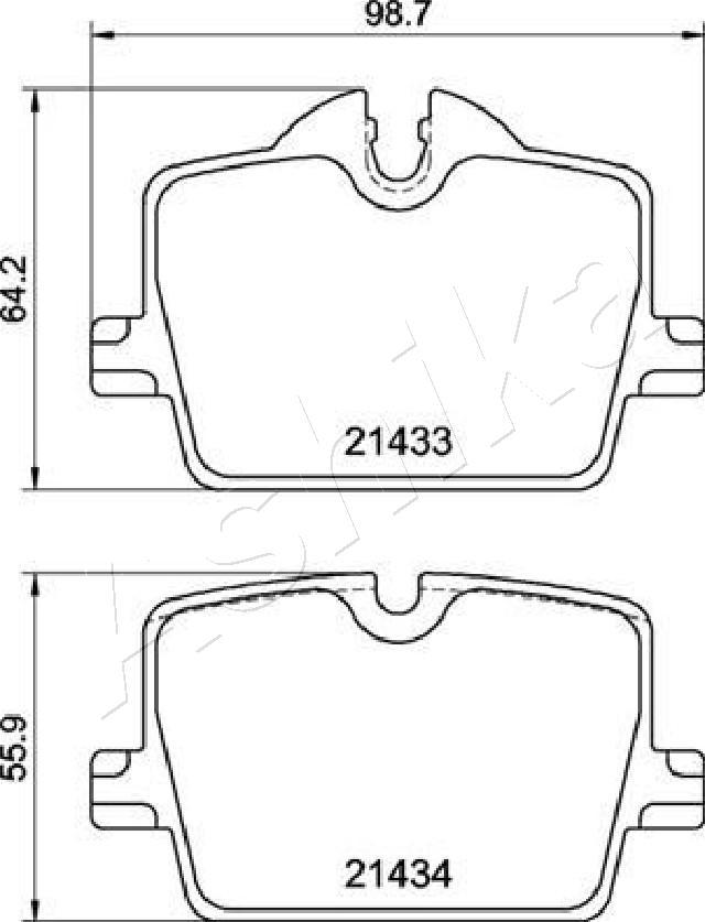 Ashika 51-00-0123 - Bremžu uzliku kompl., Disku bremzes www.autospares.lv