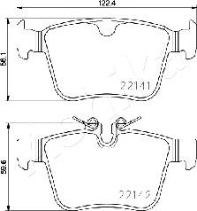 Ashika 51-00-0313 - Bremžu uzliku kompl., Disku bremzes www.autospares.lv