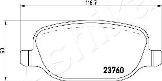 Ashika 51-00-0202 - Bremžu uzliku kompl., Disku bremzes www.autospares.lv