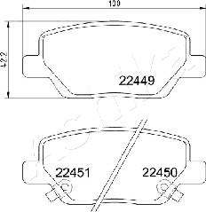 Ashika 51-00-0211 - Bremžu uzliku kompl., Disku bremzes www.autospares.lv