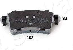 Ashika 51-01-102 - Brake Pad Set, disc brake www.autospares.lv