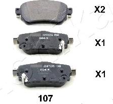 Ashika 51-01-107 - Brake Pad Set, disc brake www.autospares.lv