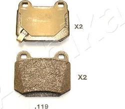 Ashika 51-01-119 - Brake Pad Set, disc brake www.autospares.lv