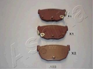 Ashika 51-01-122 - Brake Pad Set, disc brake www.autospares.lv