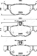 Ashika 51-03-320 - Тормозные колодки, дисковые, комплект www.autospares.lv