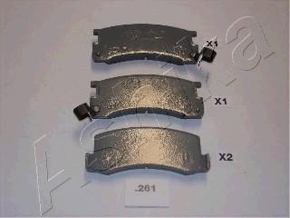 Ashika 51-02-261 - Brake Pad Set, disc brake www.autospares.lv