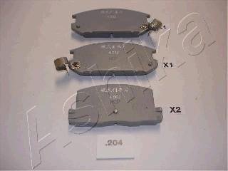 Ashika 51-02-204 - Brake Pad Set, disc brake www.autospares.lv