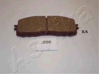 Ashika 51-02-206 - Brake Pad Set, disc brake www.autospares.lv